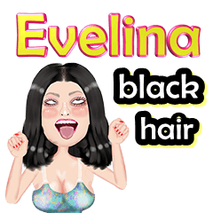 Evelina - black hair - Big sticker