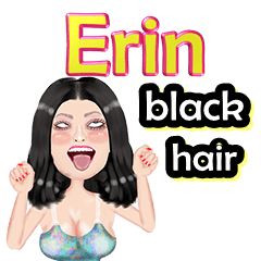 Erin - black hair - Big sticker