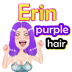 Erin - purple hair - Big sticker