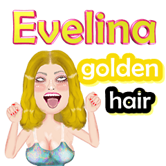 Evelina - golden hair - Big sticker