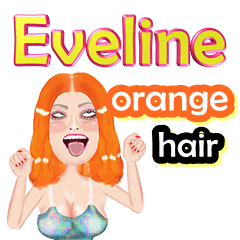 Eveline - orange hair- Big sticker