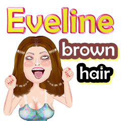 Eveline - brown hair - Big sticker