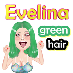 Evelina - green hair - Big sticker