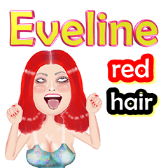 Eveline - red hair- Big sticker