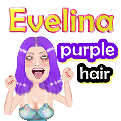 Evelina - purple hair - Big sticker