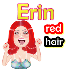 Erin - red hair - Big sticker