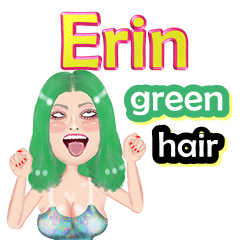 Erin - green hair - Big sticker
