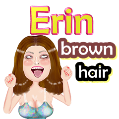 Erin - brown hair - Big sticker