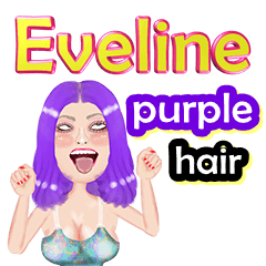 Eveline - purple hair- Big sticker