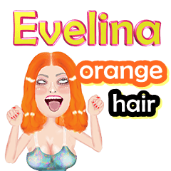 Evelina - orange hair - Big sticker