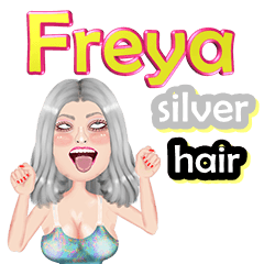Freya - silver hair - Big sticker