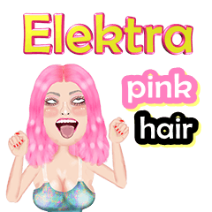 Elektra - pink hair - Big sticker