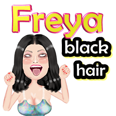 Freya - black hair - Big sticker
