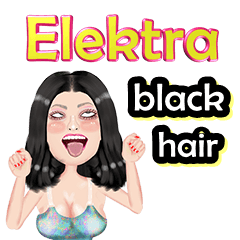 Elektra - black hair - Big sticker