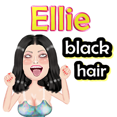 Ellie - black hair - Big sticker