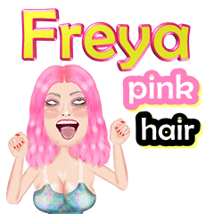 Freya - pink hair - Big sticker