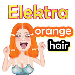 Elektra - orange hair - Big sticker