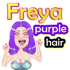 Freya - purple hair - Big sticker