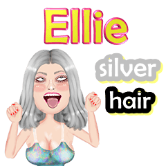 Ellie - silver hair - Big sticker
