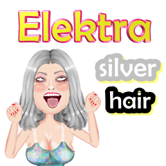 Elektra - silver hair - Big sticker
