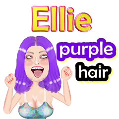 Ellie - purple hair - Big sticker