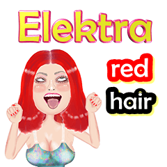 Elektra - red hair - Big sticker