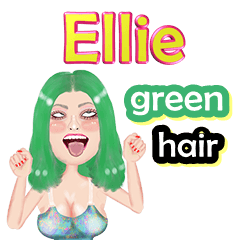 Ellie - green hair - Big sticker