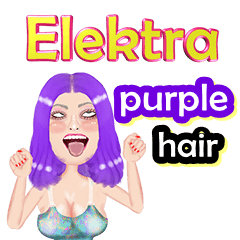 Elektra - purple hair - Big sticker