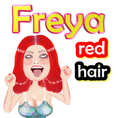 Freya - red hair - Big sticker