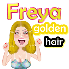 Freya - golden hair - Big sticker