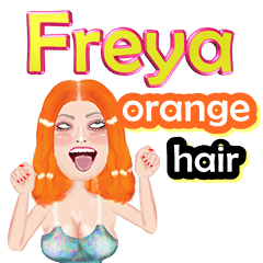 Freya - orange hair - Big sticker