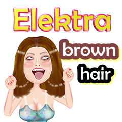 Elektra - brown hair - Big sticker