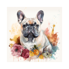 Watercolor French Bulldog Stamps