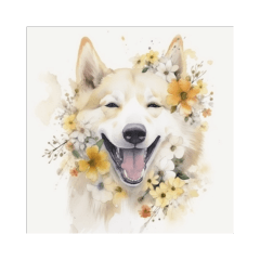 Watercolor Smiling Dogs Stamps