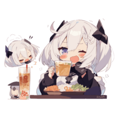 cute eating and drinking