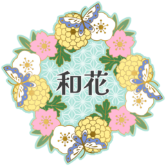 3y.japanese-style flowers sticker