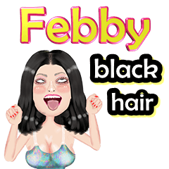 Febby - black hair - Big sticker