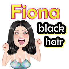 Fiona - black hair - Big sticker
