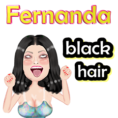 Fernanda - black hair - Big sticker