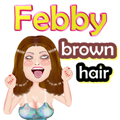 Febby - brown hair - Big sticker