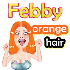 Febby - orange hair - Big sticker