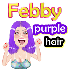 Febby - purple hair - Big sticker