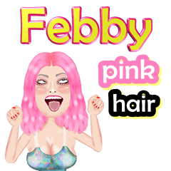 Febby - pink hair - Big sticker
