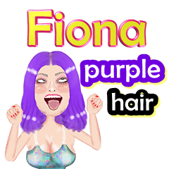 Fiona - purple hair - Big sticker
