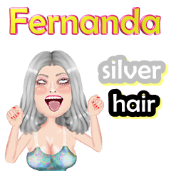Fernanda - silver hair - Big sticker