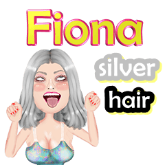 Fiona - silver hair - Big sticker