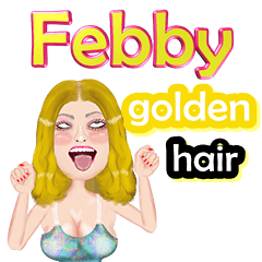 Febby - golden hair - Big sticker
