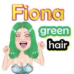 Fiona - green hair - Big sticker