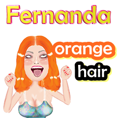 Fernanda - orange hair - Big sticker