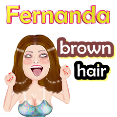 Fernanda - brown hair - Big sticker